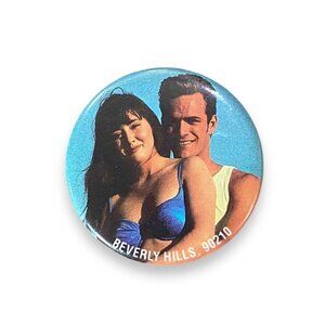 Vintage Beverly Hills 90210 Dylan Brenda Button Pin Luke Berry Shannon 1991 1.5